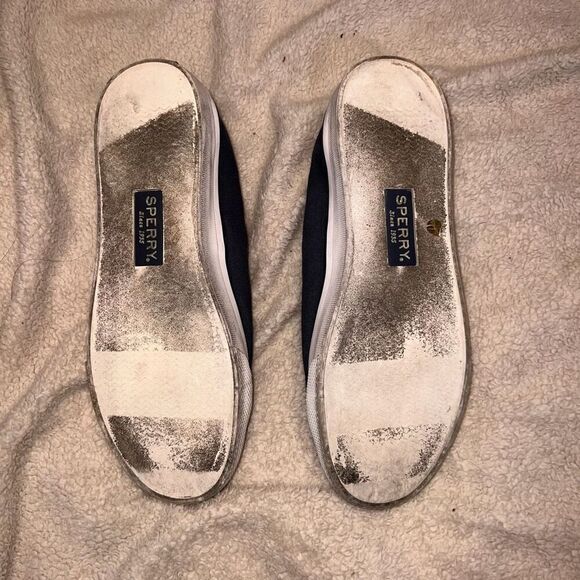 Sperry navy blue boat shoes with leather laces | Sz 7.5 - Picture 3 of 6
